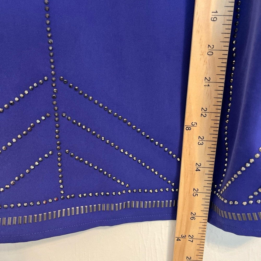 Nicole by Nicole Miller Royal Blue Embellished Tank Top - Picture 7 of 7